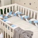 Protectie laterala patut bebe albastru-grafit (2)